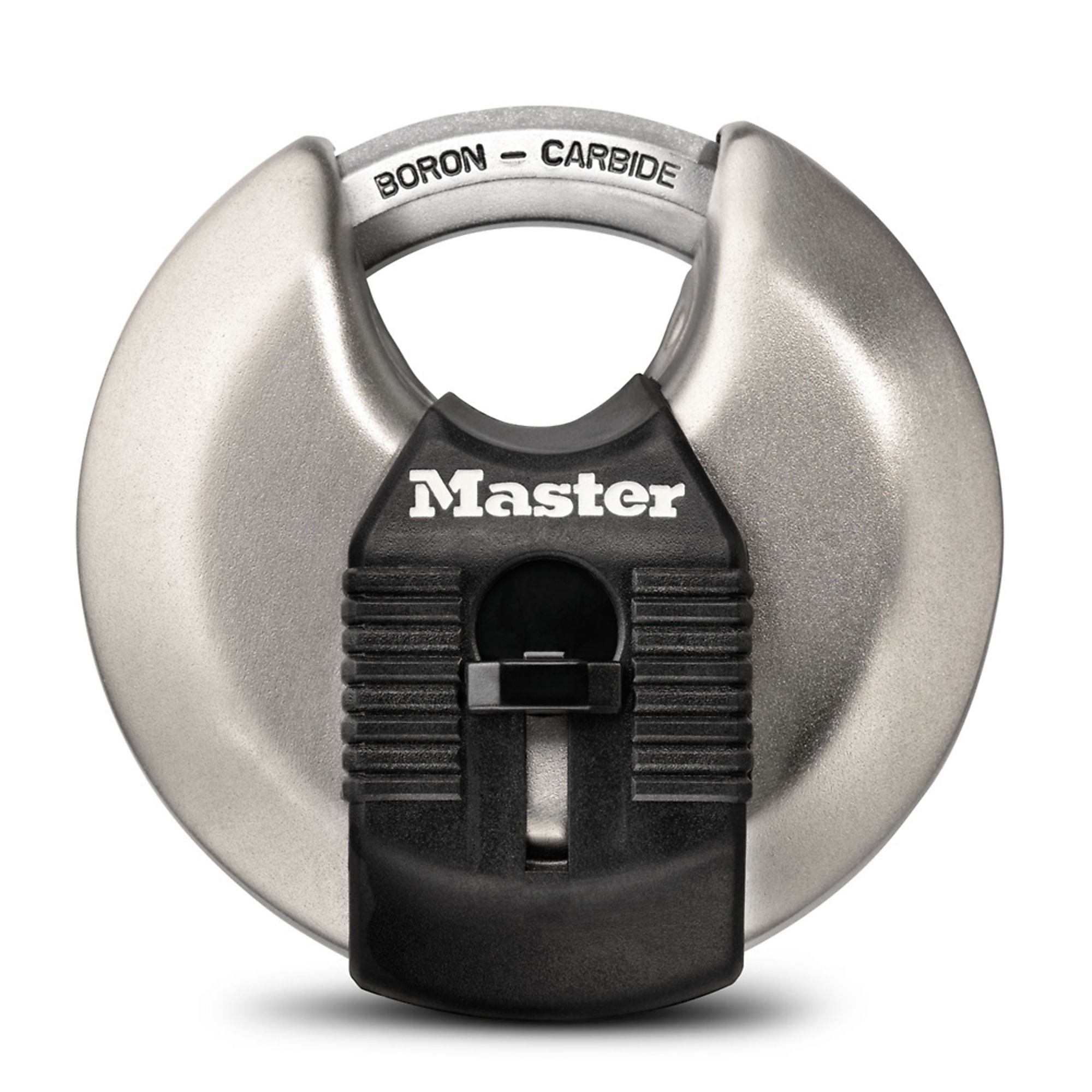 Master Lock Discus Padlock Magnum Heavy-Duty 3-1/8" x 4/16" Diameter x 1-7/32"  Stainless-Steel with Keys, Keyed Alike Storage Lock for Indoor or Outdoor Use, 1 Pack, M50XKADCCSEN